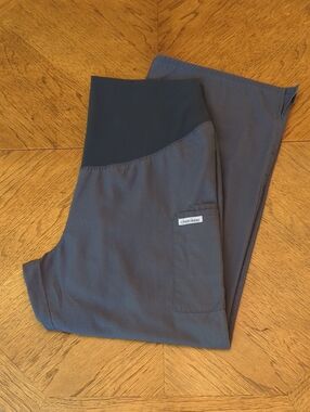 Cherokee Gray Maternity Scrub Pants W/ Side Utility Pocket